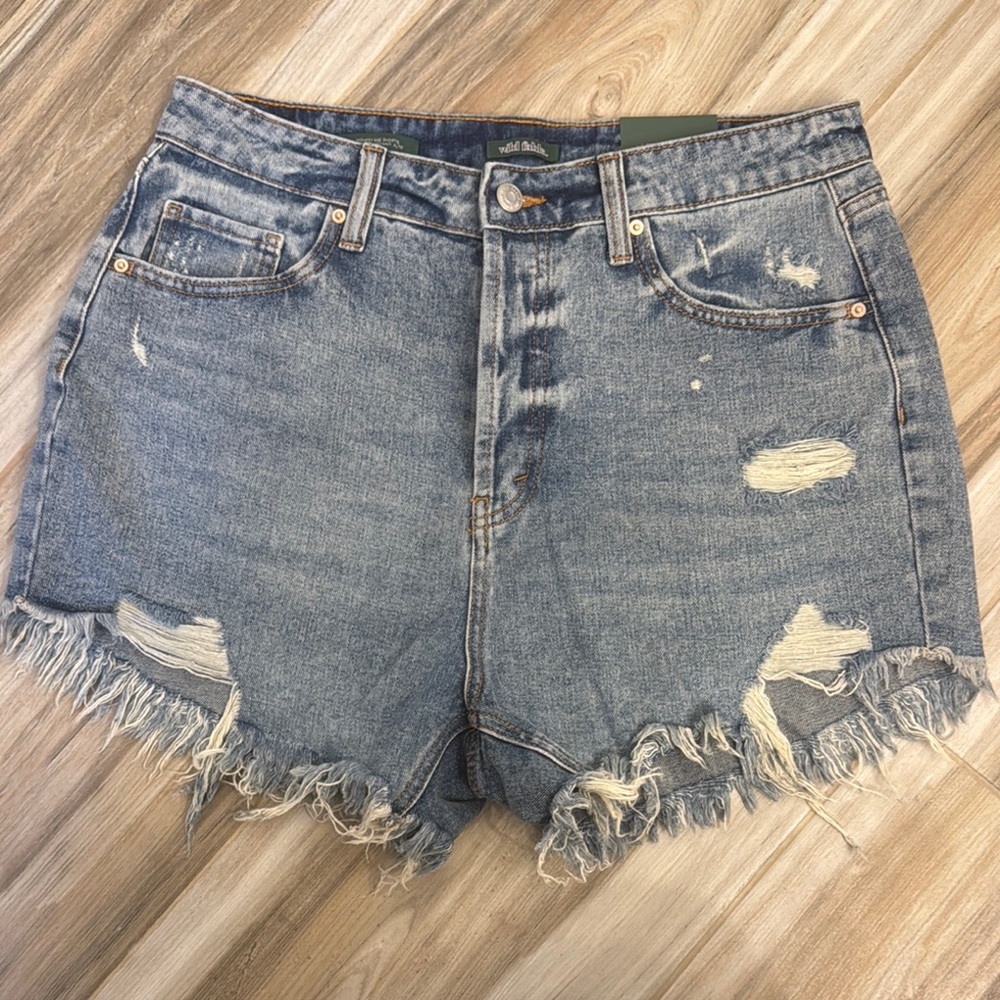 Distressed Denim Shorts